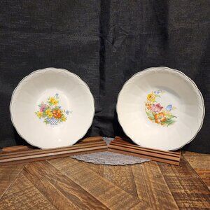 Pair of Bowls - Flower Pattern - Unknown Maker